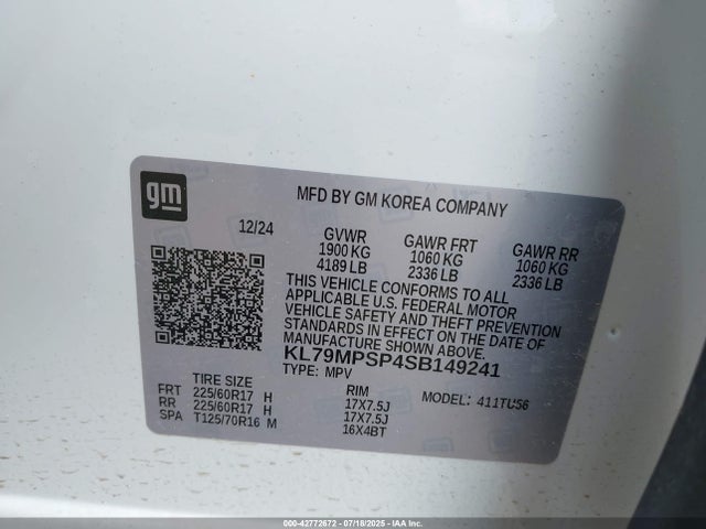 Chevrolet lbp 2025 KL79MPSP4SB149241 Image 9