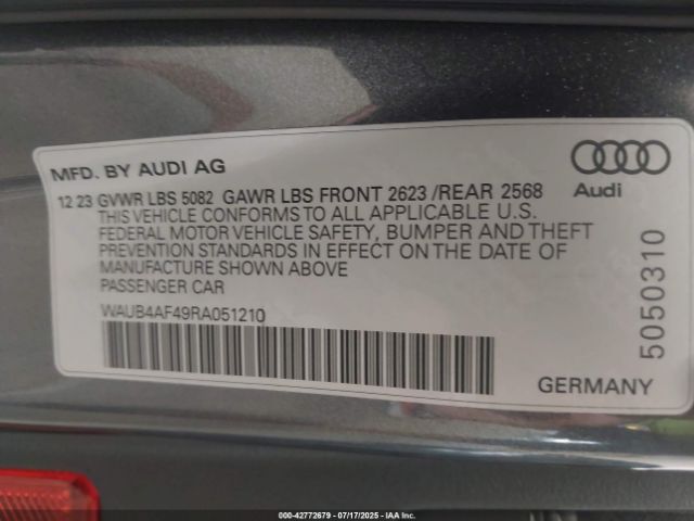 2024 AUDI S4 WAUB4AF49RA051210 Photo 8