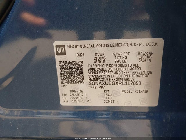 3GNAXUEGXRL117850 Chevrolet lsd