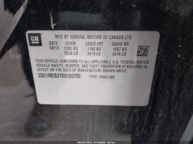 2014 CADILLAC XTS 2G61M5S37E9150765 Photo 8