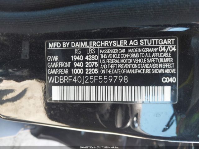 2005 MERCEDES-BENZ C 230 WDBRF40J25F559798 Photo 8