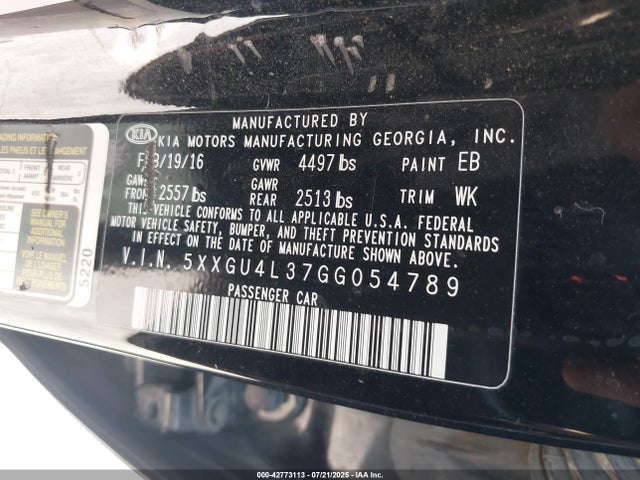 5XXGU4L37GG054789 KIA t-gdi theta ii