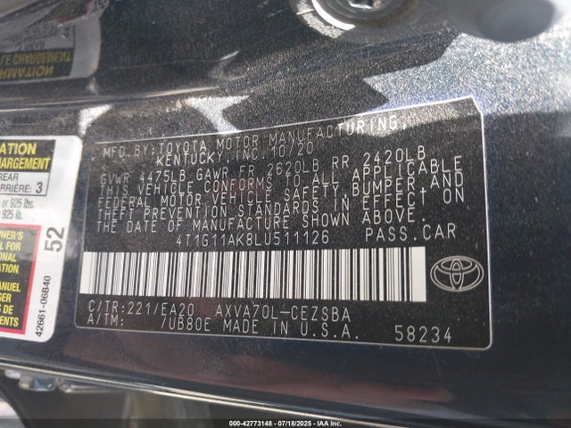 4T1G11AK8LU511126 Toyota a25a-fks