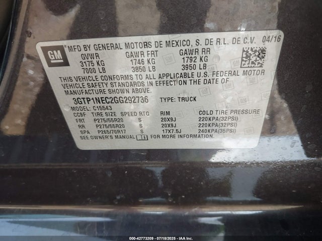 3GTP1NEC2GG292736 GMC l83 - sidi, vvt, afm, e85 max, aluminum