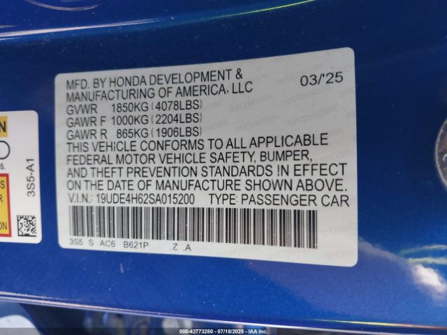 2025 ACURA INTEGRA 19UDE4H62SA015200 Photo 8