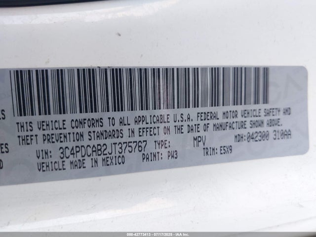 3C4PDCAB2JT375767 Dodge Journey