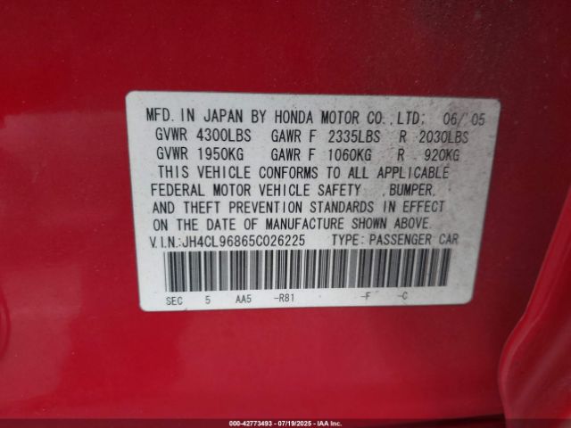 2005 ACURA TSX JH4CL96865C026225 Photo 8