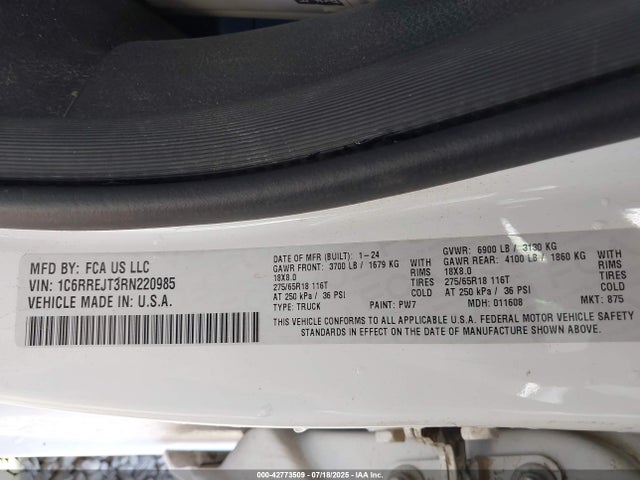 1C6RREJT3RN220985 RAM 1500