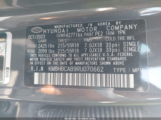 Hyundai mpi nu pe 2024 KM8HBCAB9RU070662 Image 9