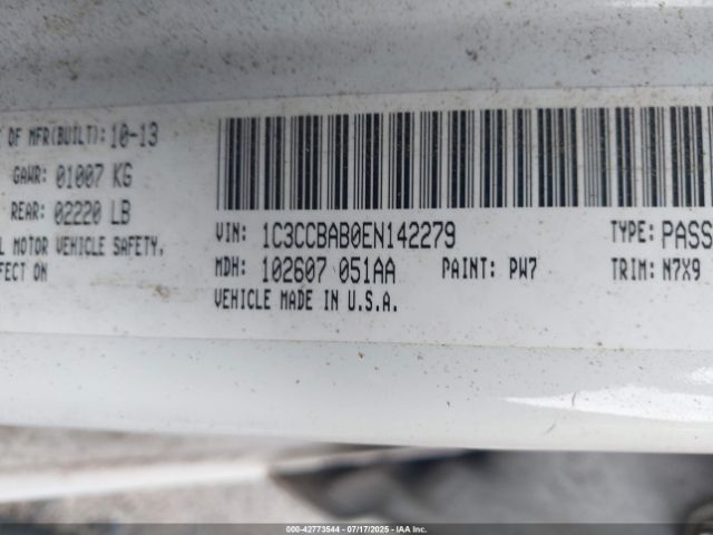2014 CHRYSLER 200 1C3CCBAB0EN142279 Photo 8
