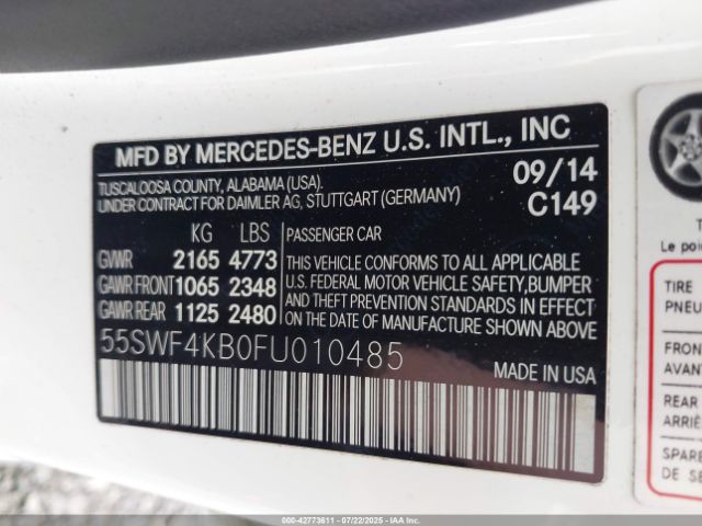 2015 MERCEDES-BENZ C 300 55SWF4KB0FU010485 Photo 8
