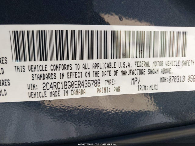 2C4RC1BG0ER435788 Chrysler 2014