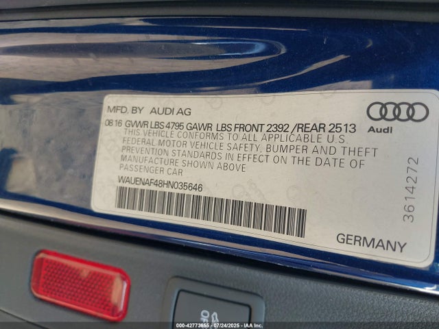 2017 AUDI A4 WAUENAF48HN035646 Photo 8