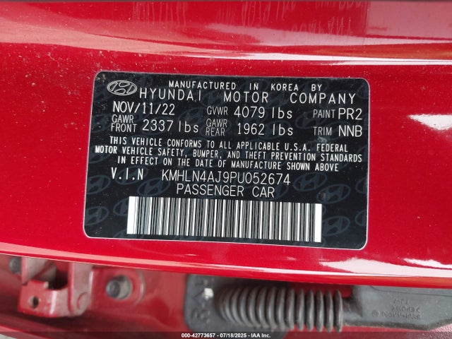 KMHLN4AJ9PU052674 Hyundai gdi kappa