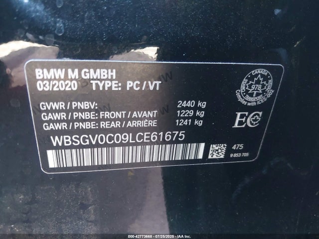 WBSGV0C09LCE61675 BMW 2020