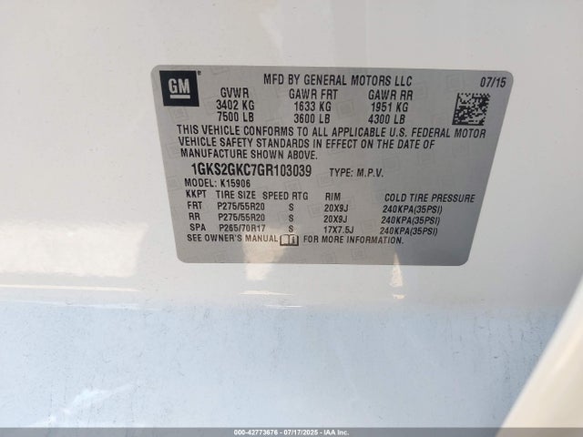 1GKS2GKC7GR103039 GMC l83 - sidi, vvt, afm, e85 max, aluminum