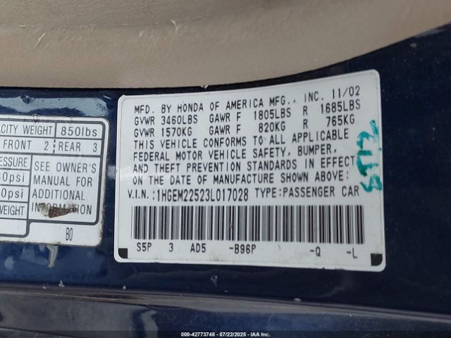 2003 HONDA CIVIC 1HGEM22523L017028 Photo 8