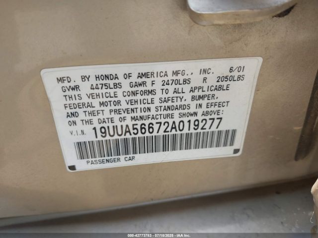 2002 ACURA TL 19UUA56672A019277 Photo 8