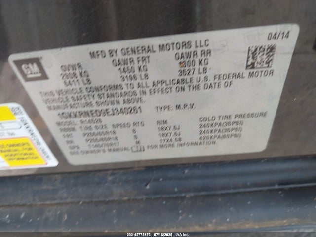 1GKKRNED9EJ340261 GMC llt