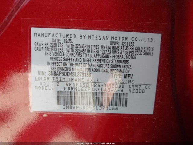 Nissan 2025 2025 3N8AP6DD4SL379188 Image 9