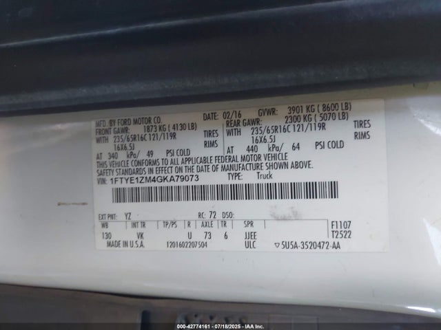 1FTYE1ZM4GKA79073 Ford Transit