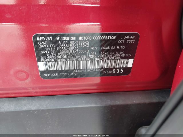 2024 MITSUBISHI OUTLANDER JA4J4VA81RZ024059 Photo 8