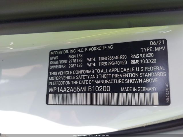 2021 PORSCHE MACAN WP1AA2A55MLB10200 Photo 8