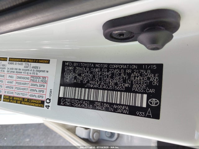 JTNKARJE4GJ515653 Scion 2zr-fae