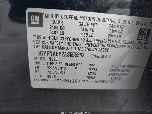 2010 CADILLAC SRX 3GYFNAEY2AS655362 Photo 8