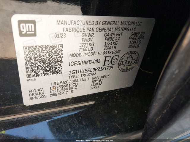 1GTUUEEL9PZ181739 GMC l87