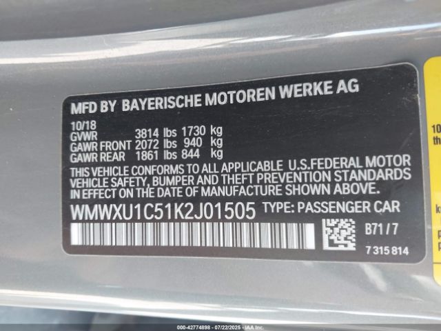 2019 MINI HARDTOP WMWXU1C51K2J01505 Photo 8