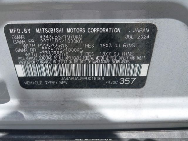 2024 MITSUBISHI OUTLANDER SPORT JA4ARUAU9RU018368 Photo 8