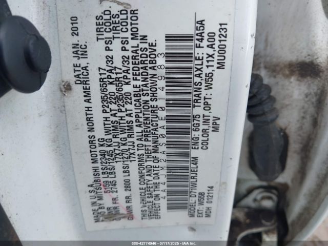 2010 MITSUBISHI ENDEAVOR 4A4JM2AS0AE014983 Photo 8