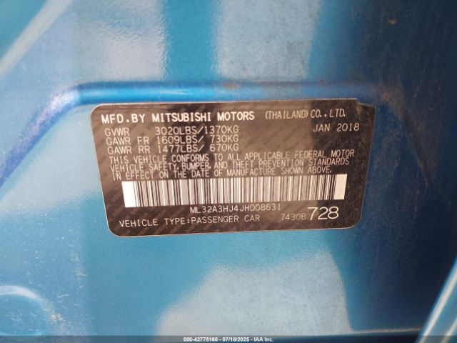 2018 MITSUBISHI MIRAGE ML32A3HJ4JH008631 Photo 8