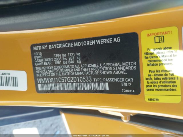 2016 MINI HARDTOP WMWXU1C57G2D10533 Photo 8