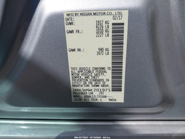 Nissan 2017 2017 1N4AL3AP6HC201975 Image 9