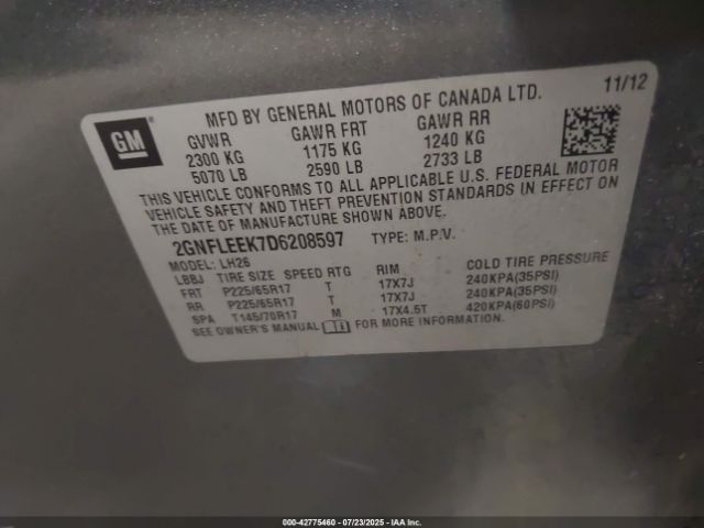 2013 CHEVROLET EQUINOX 2GNFLEEK7D6208597 Photo 8