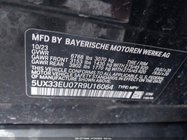 5UX33EU07R9U16064 BMW X5
