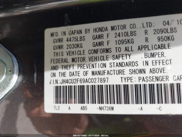 2010 ACURA TSX JH4CU2F69AC027897 Photo 8