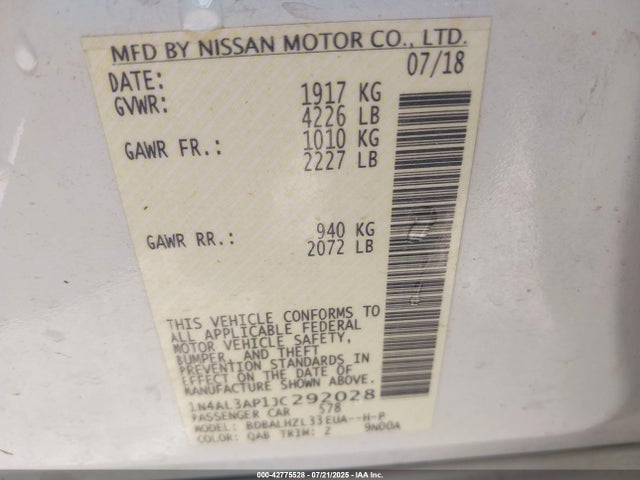 Nissan 2018 2018 1N4AL3AP1JC292028 Image 9
