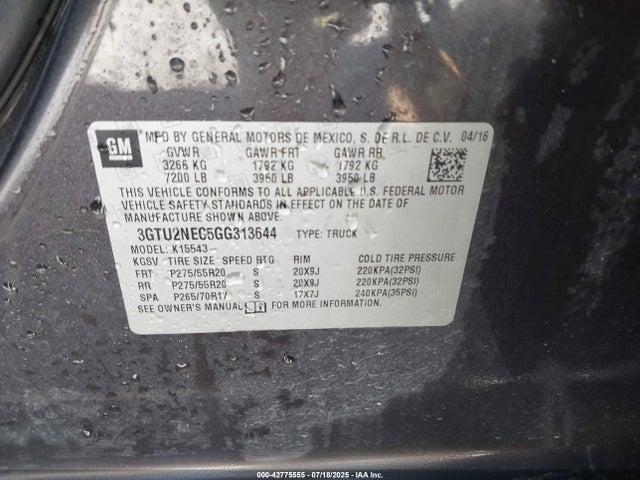 3GTU2NEC5GG313644 GMC l83 - sidi, vvt, afm, e85 max, aluminum