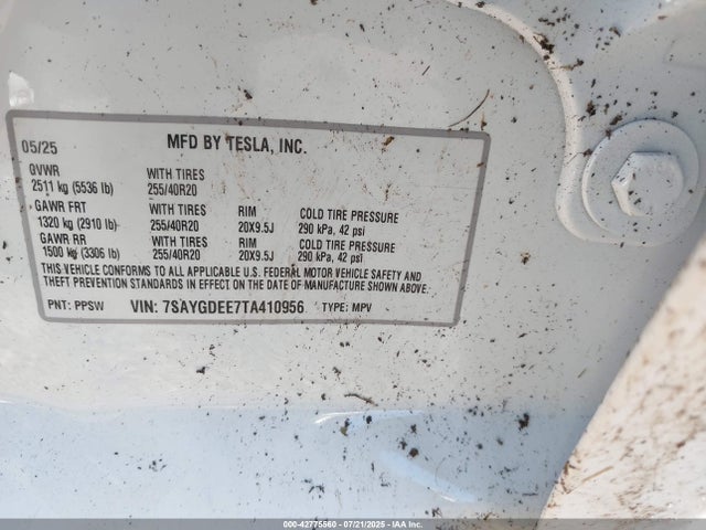 2026 TESLA MODEL Y 7SAYGDEE7TA410956 Photo 8