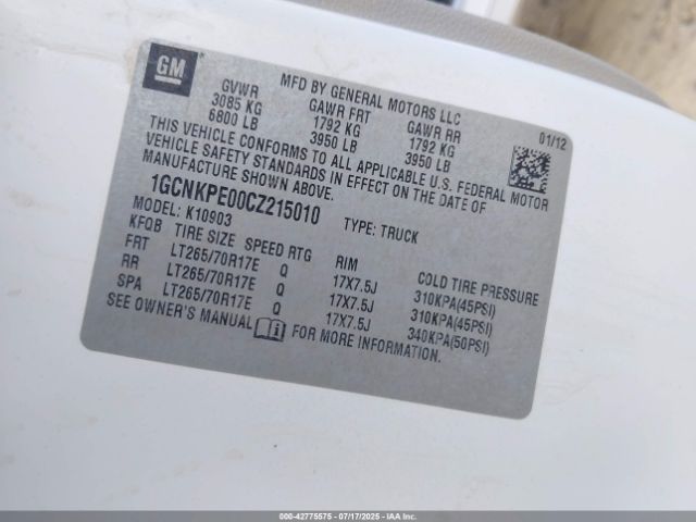 2012 CHEVROLET SILVERADO 1500 1GCNKPE00CZ215010 Photo 8