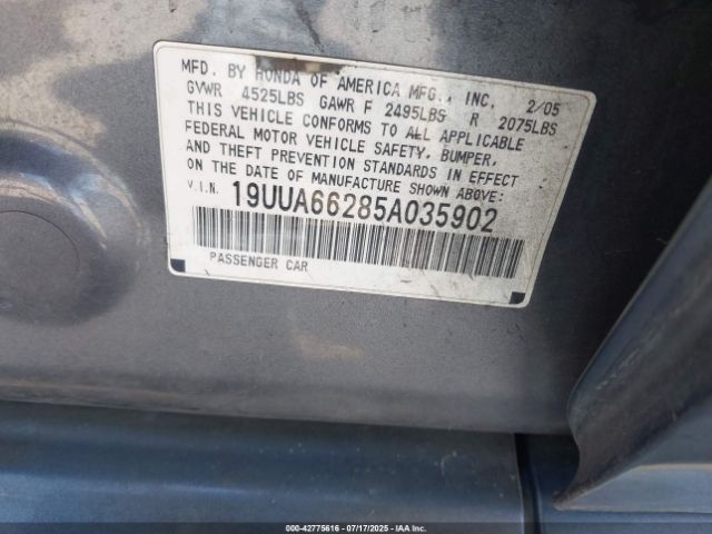 2005 ACURA TL 19UUA66285A035902 Photo 8