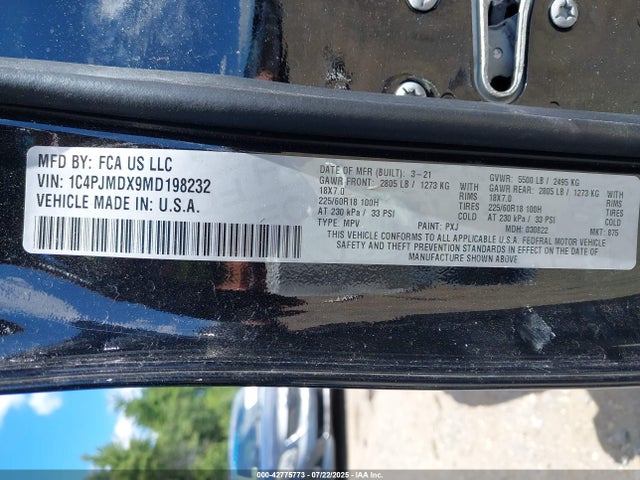 1C4PJMDX9MD198232 Jeep Cherokee