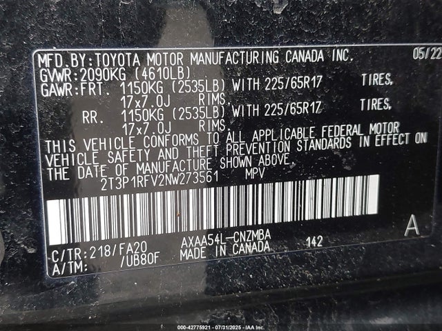 2022 TOYOTA RAV4 2T3P1RFV2NW273561 Photo 8