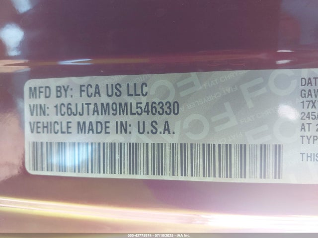1C6JJTAM9ML546330 Jeep Gladiator