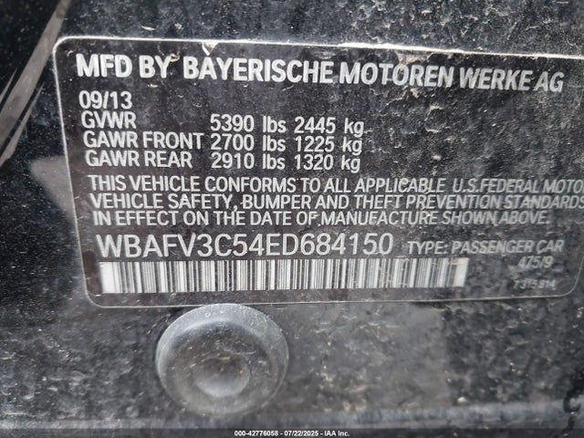 BMW 535d 2014 WBAFV3C54ED684150 Image 9