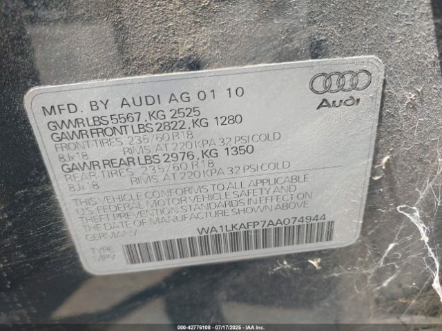 2010 AUDI Q5 WA1LKAFP7AA074944 Photo 8