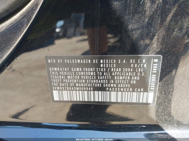 3VWBX7BU4SM009648 Volkswagen tsi